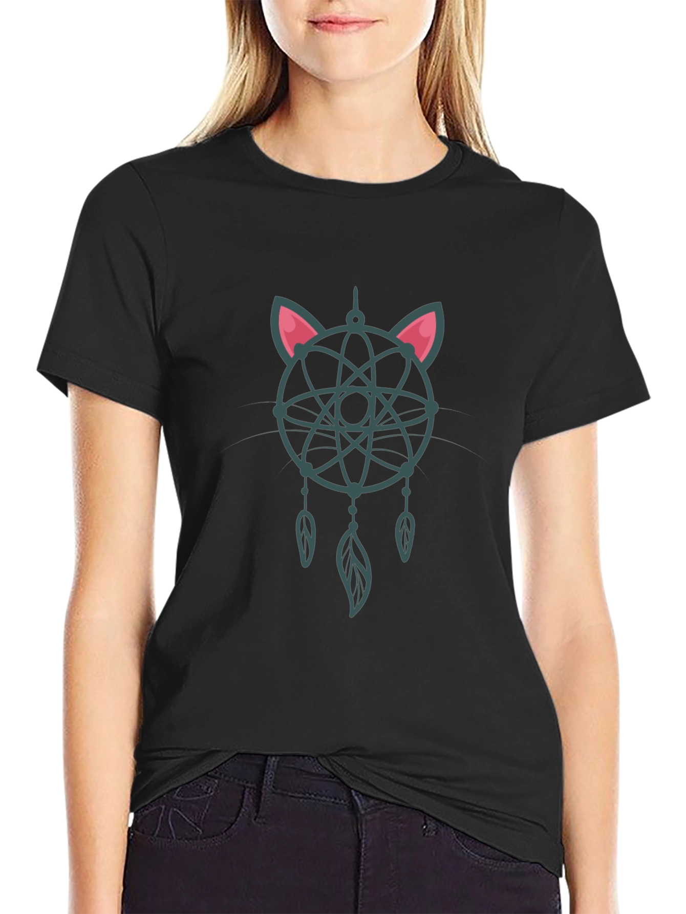 Dreamcatcher Cat Atom T-Shirt - Unique Design
