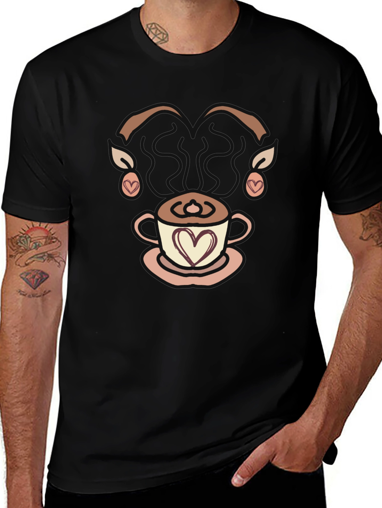 Coffee Lovers Graphic Tee - Heart Latte Art