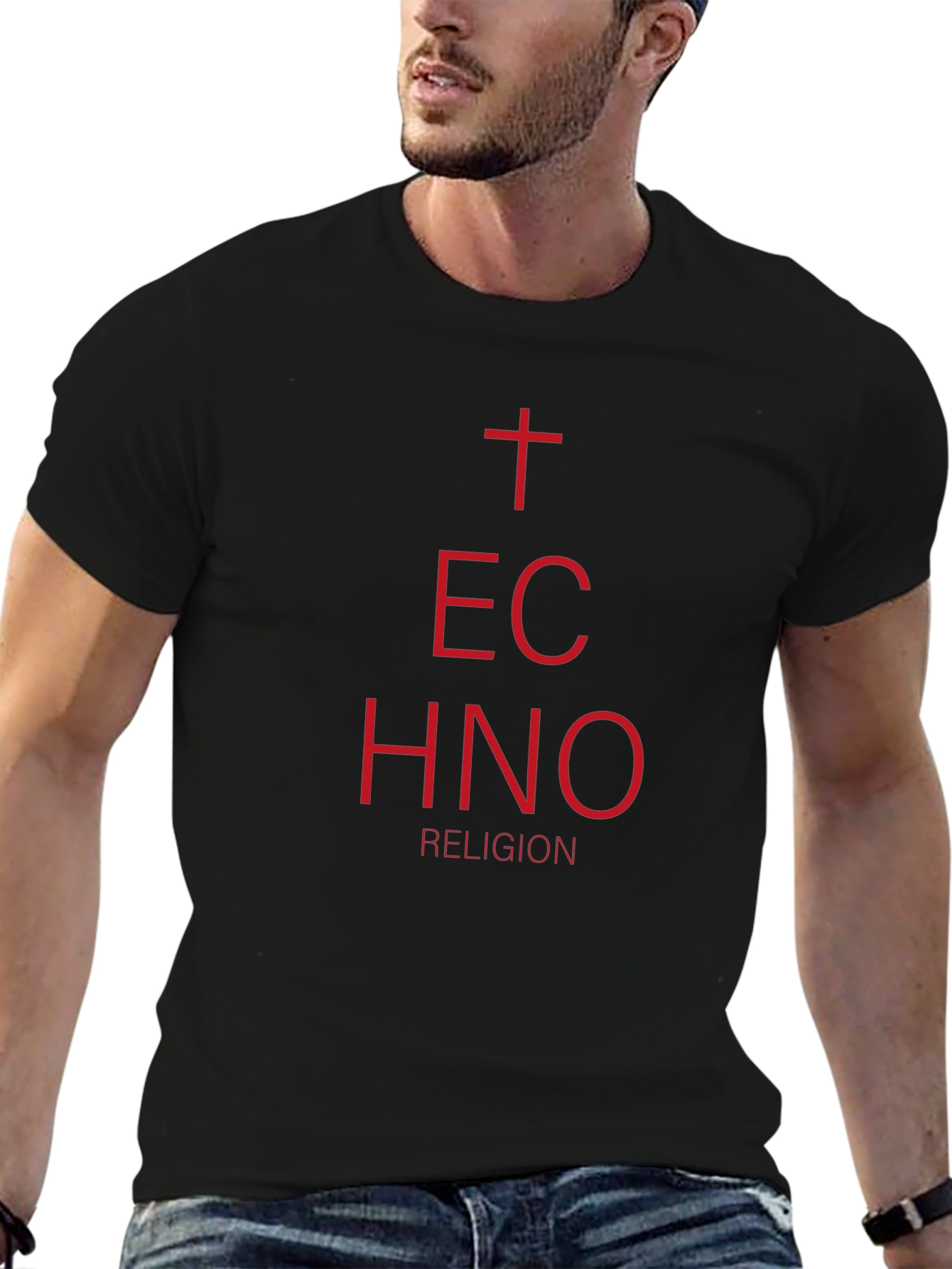 Techno Religion Graphic T-Shirt