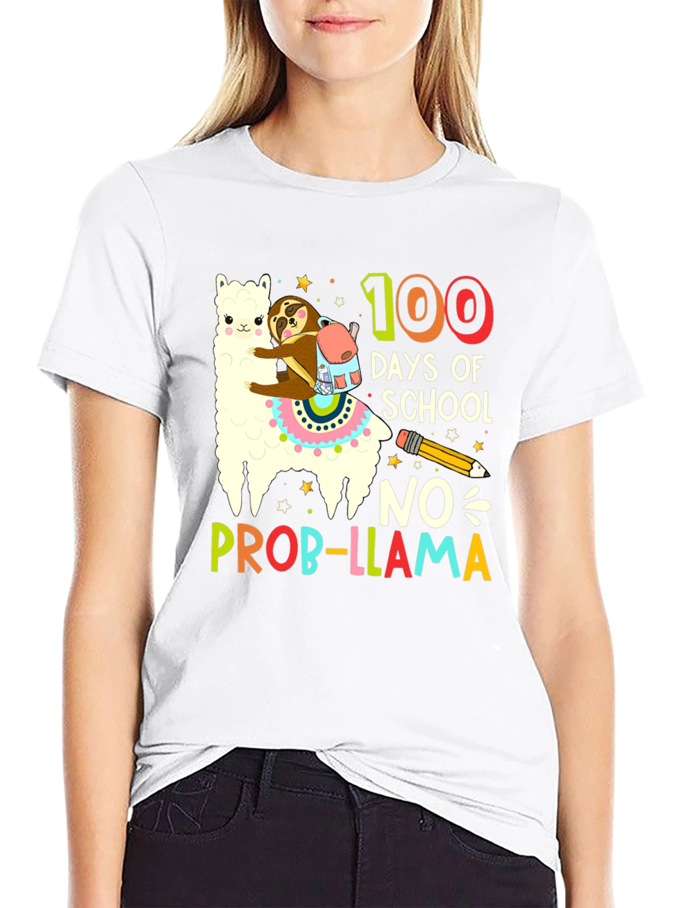 100 Days of School Llama T-Shirt