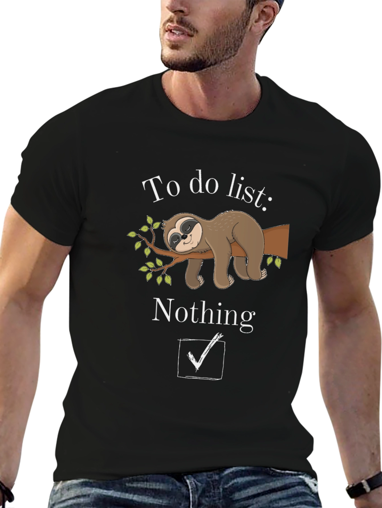 Sloth To-Do List Funny Graphic T-Shirt