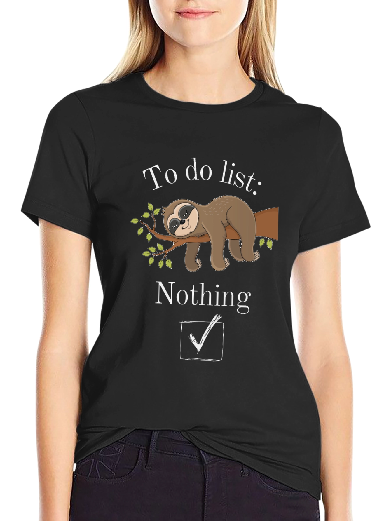 Sloth To-Do List Funny Graphic T-Shirt