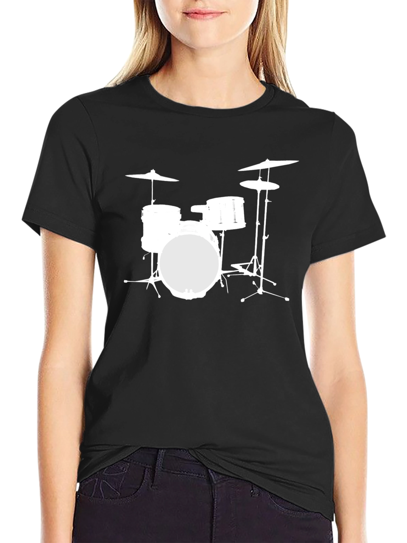 Drum Kit Graphic Tee - Music Lovers T-Shirt