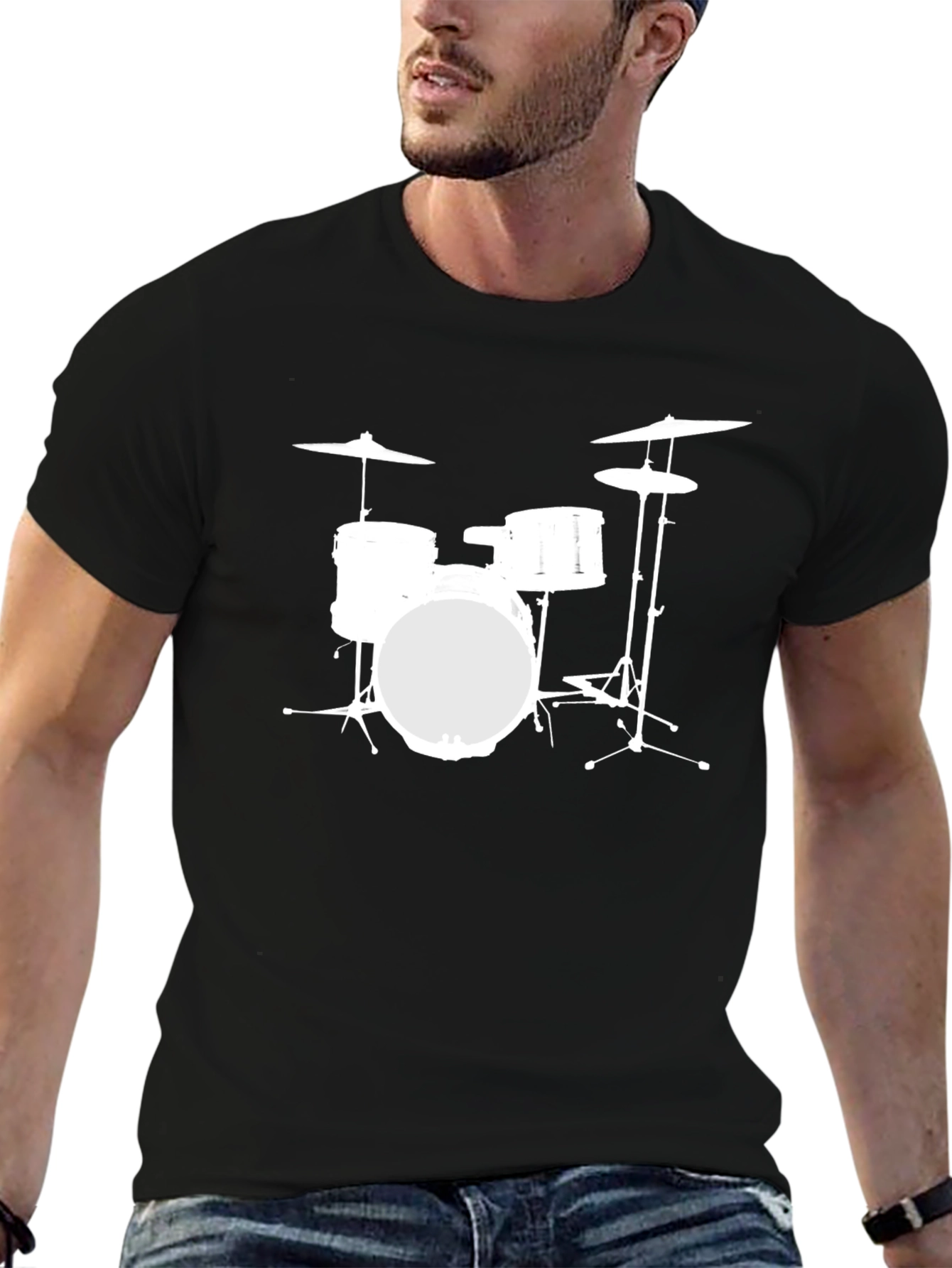 Drum Kit Graphic Tee - Music Lovers T-Shirt