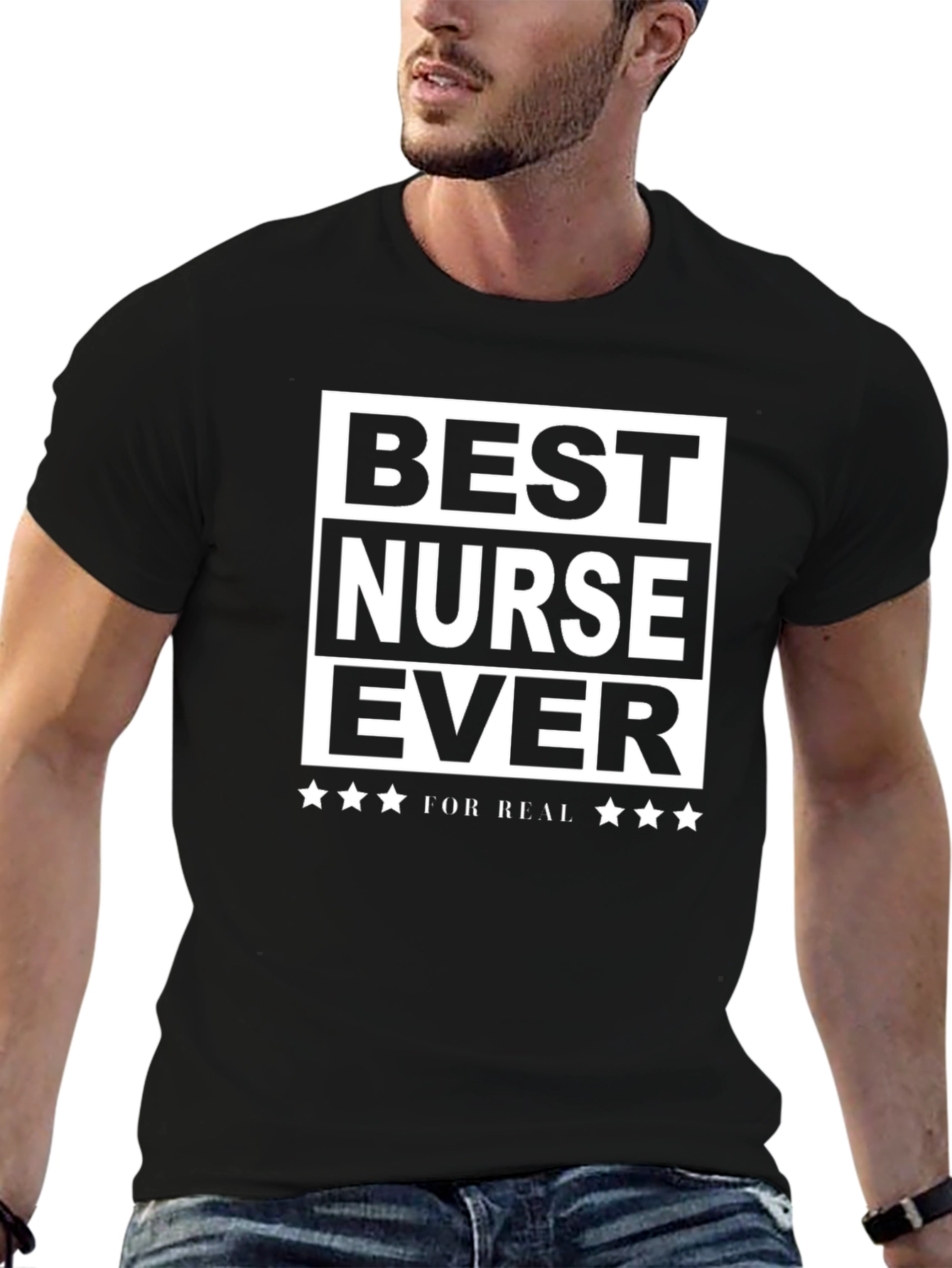 Best Nurse Ever T-Shirt - Black Cotton Graphic Tee