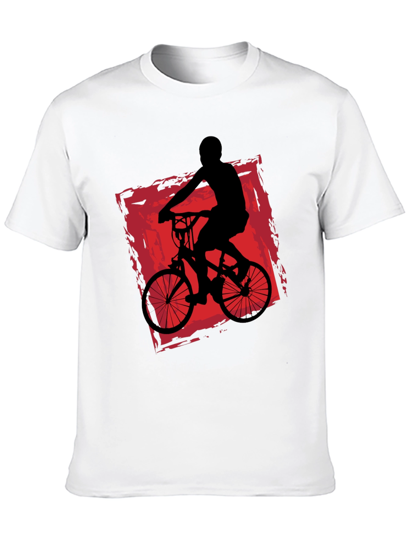 Mens Black T-Shirt with Bike Rider Graphic