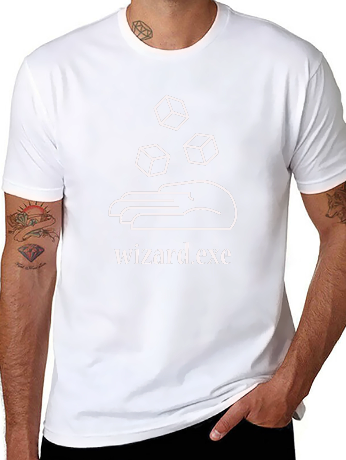 Wizard.exe T-Shirt - Black Cotton Graphic Tee