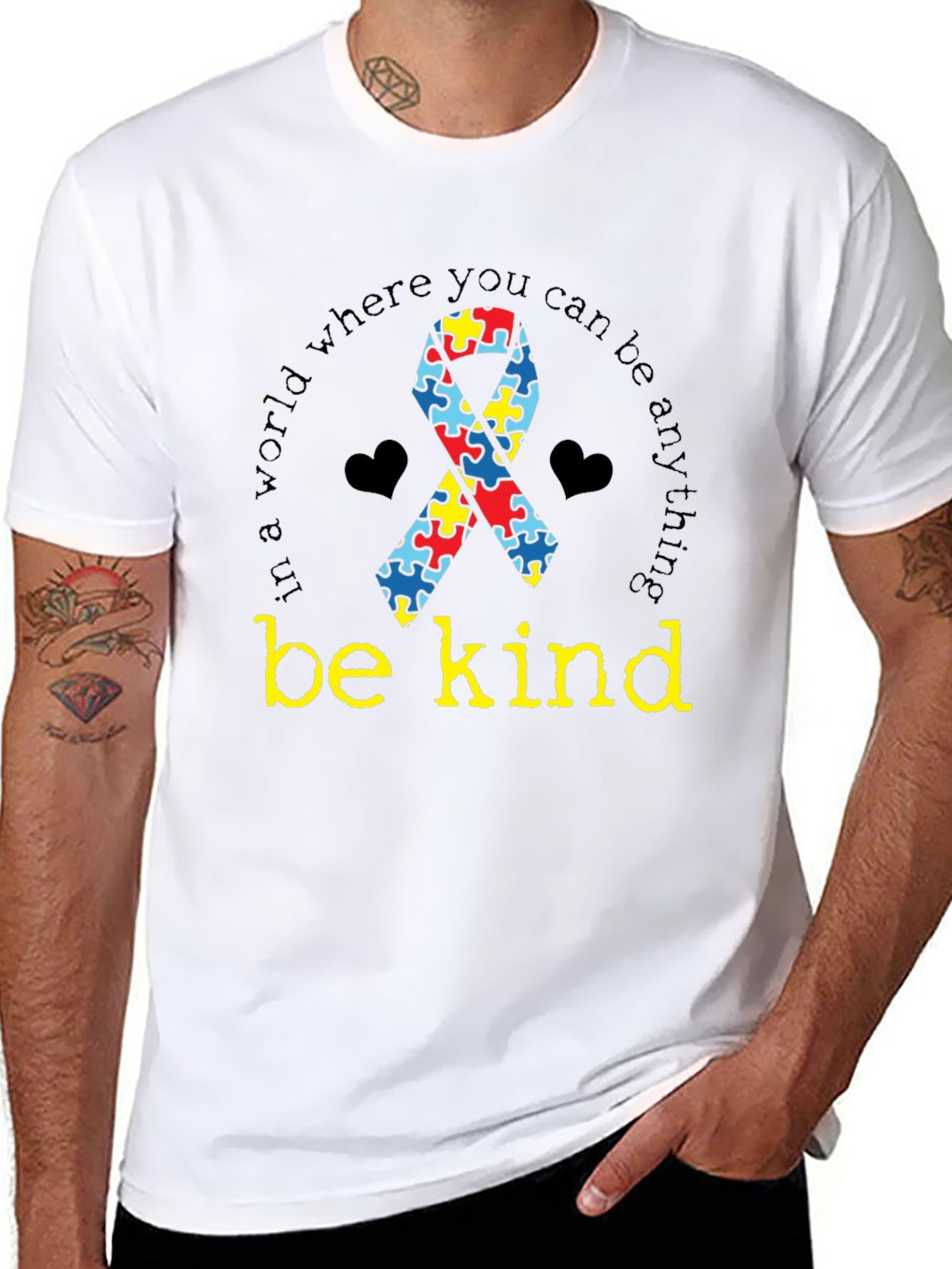 Autism Awareness Be Kind Black T-Shirt