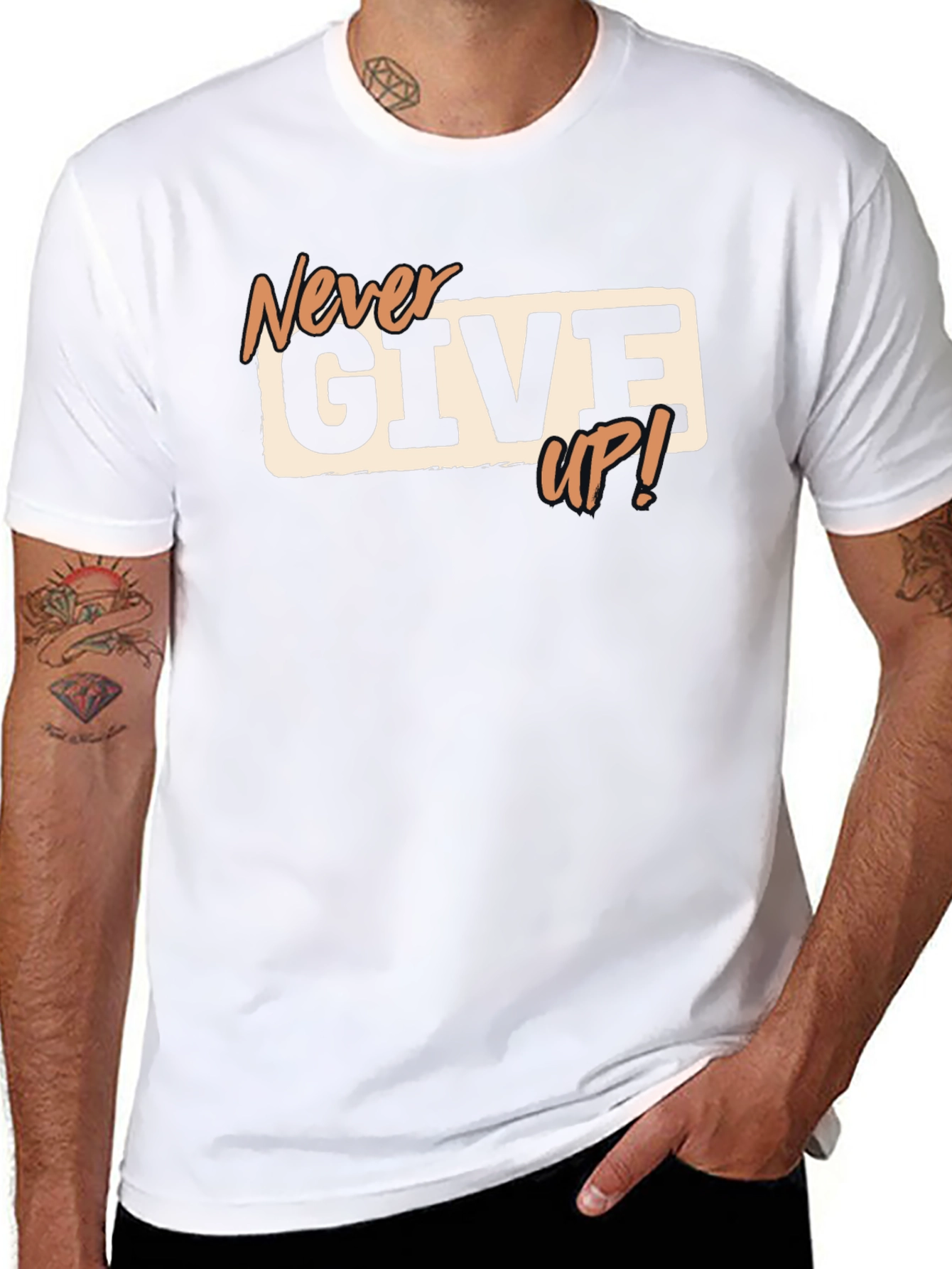 Never Give Up T-Shirt - Motivational Tee