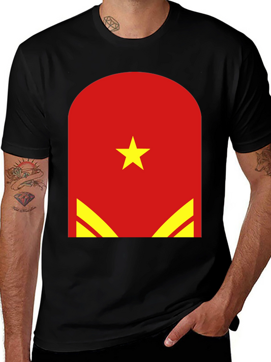 Vietnam Flag Graphic Tee - Black Cotton T-Shirt
