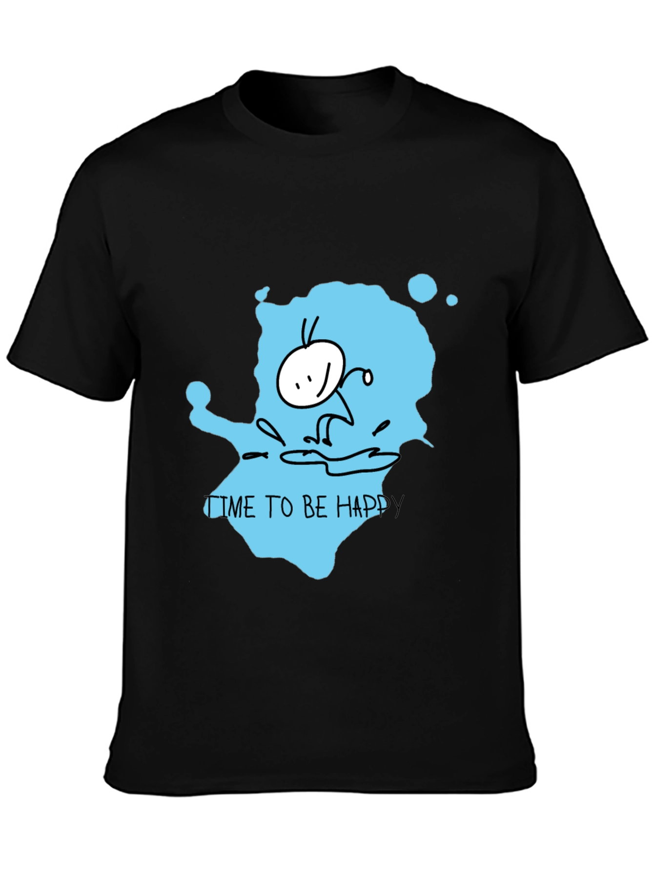 Happy Time Black T-Shirt