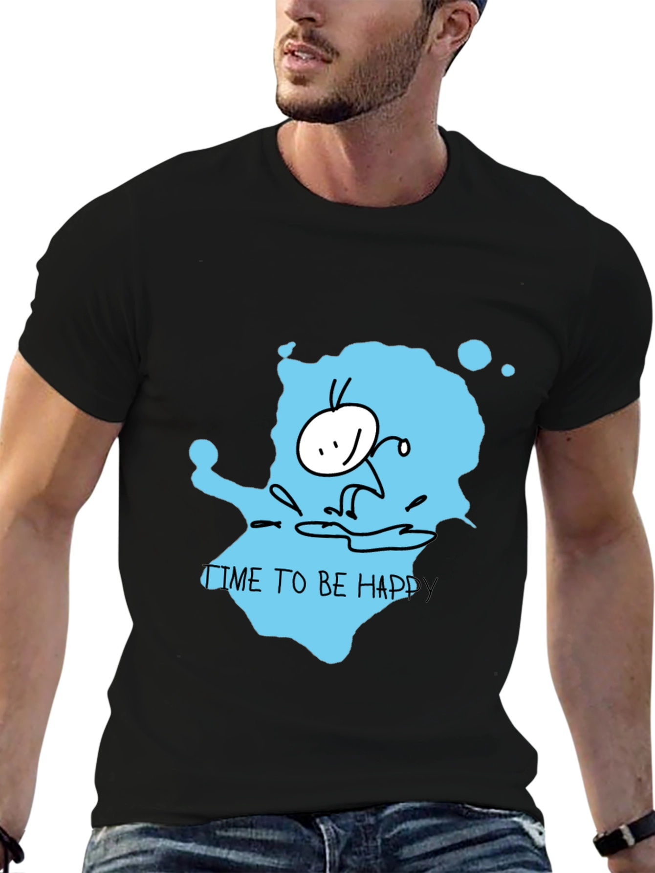 Happy Time Black T-Shirt