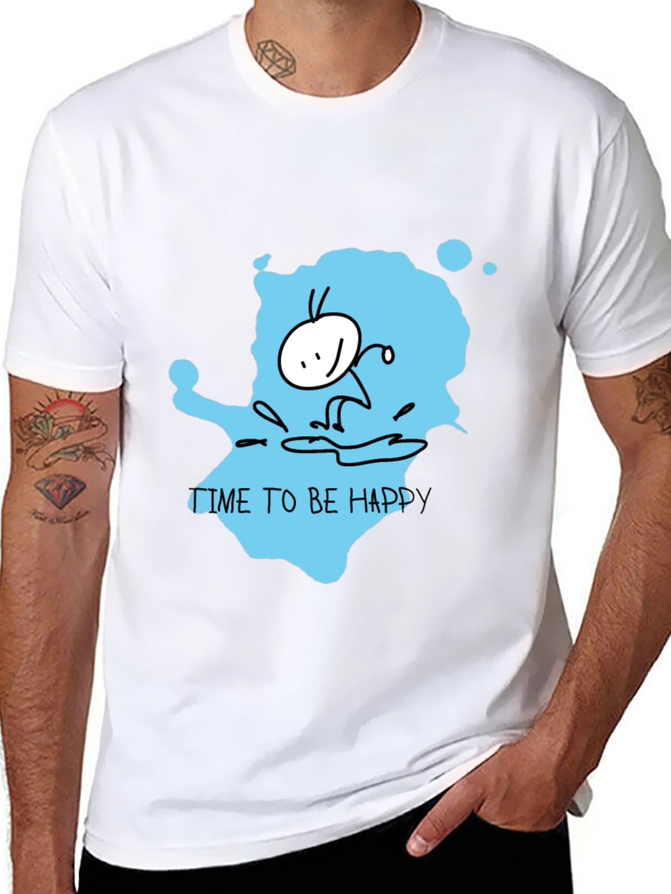 Happy Time Black T-Shirt