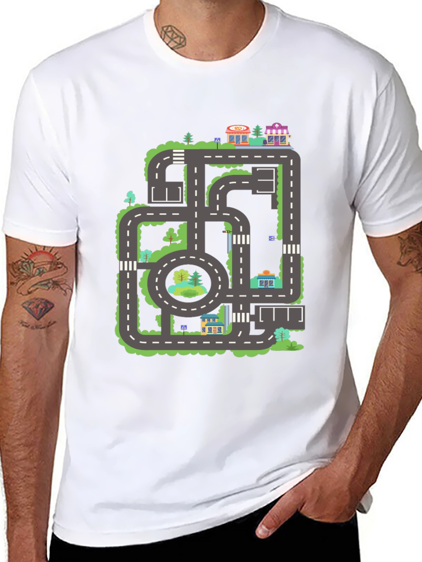 Road Map T-Shirt - City Adventure Tee