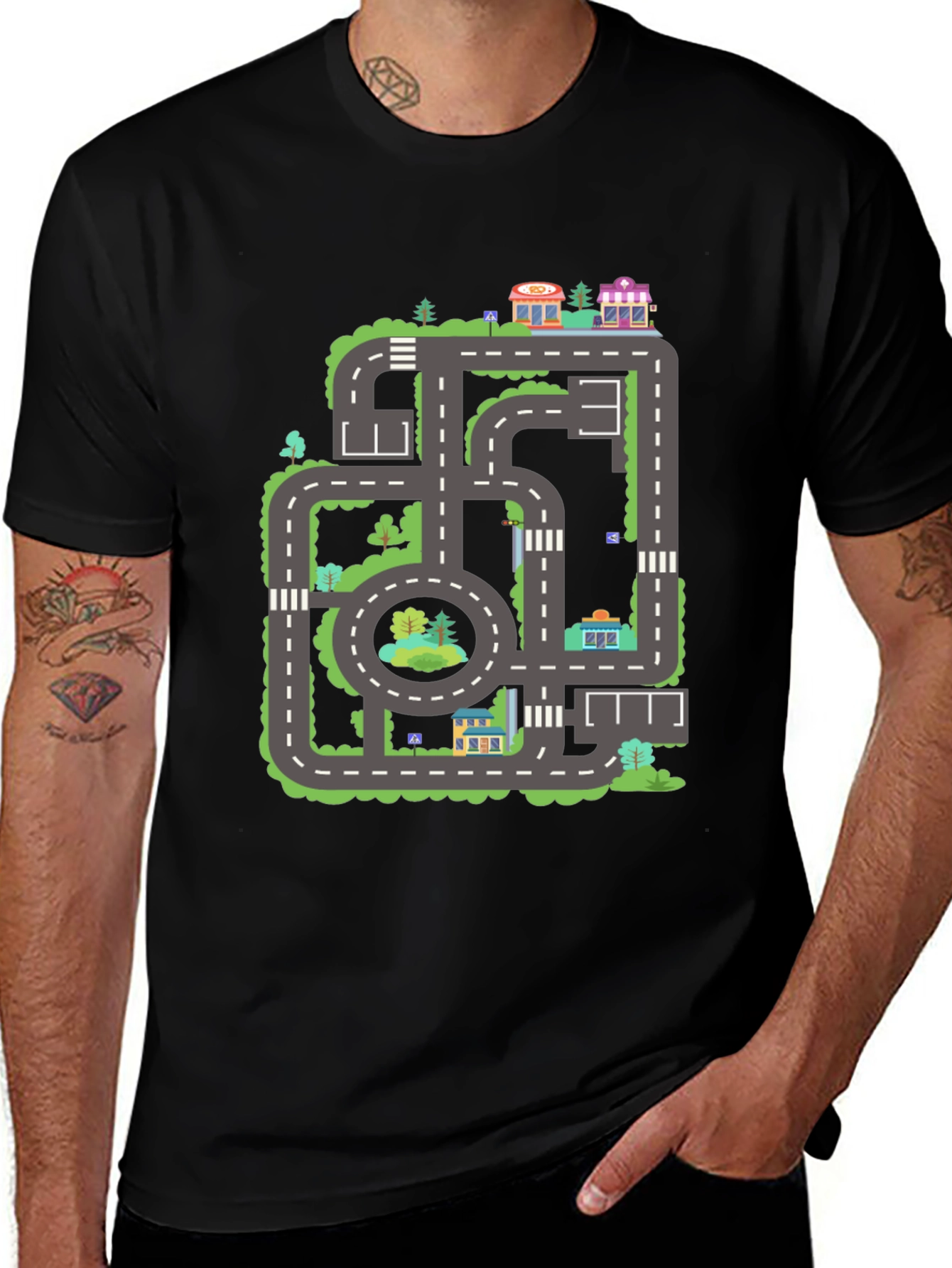 Road Map T-Shirt - City Adventure Tee