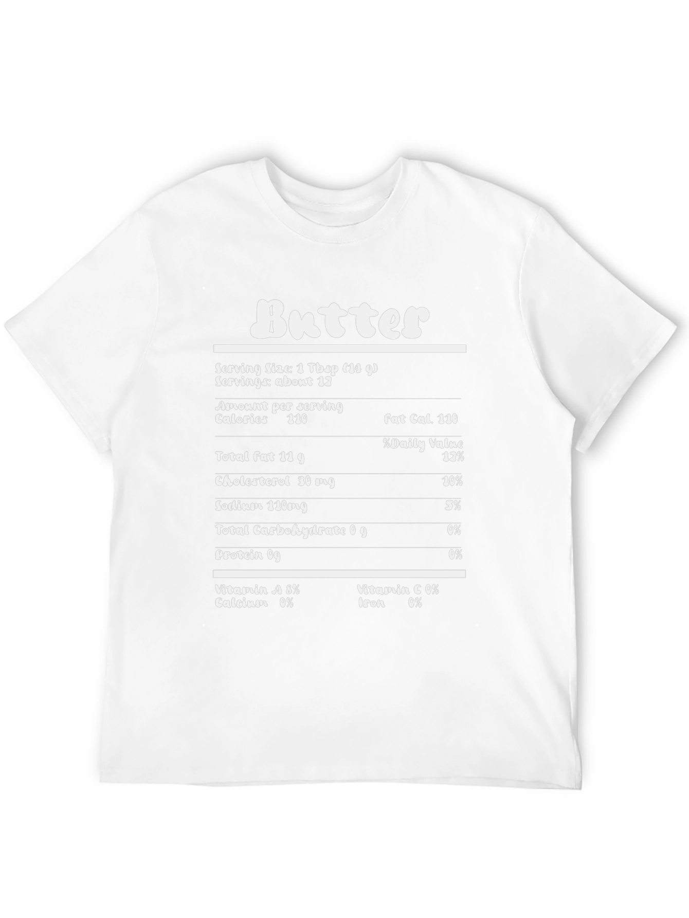 Butter Nutrition Facts Funny Black Graphic T-Shirt