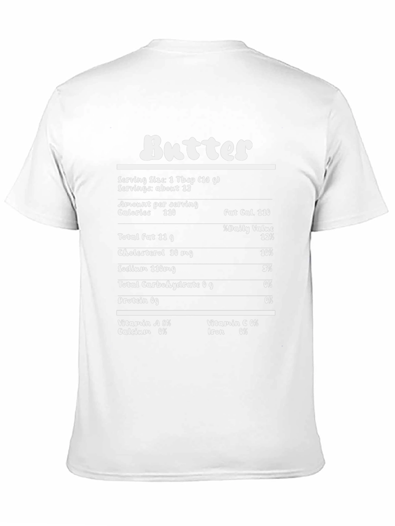 Butter Nutrition Facts Funny Black Graphic T-Shirt