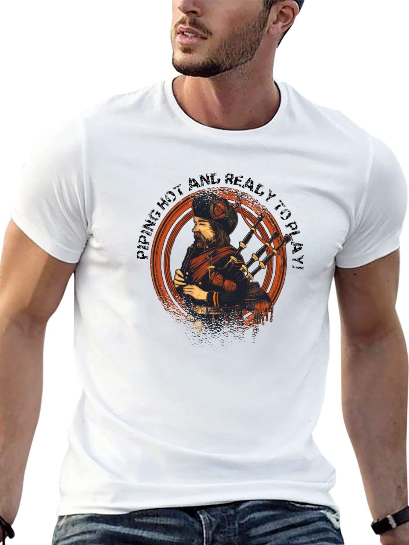 Piping Hot Scottish Bagpiper T-Shirt