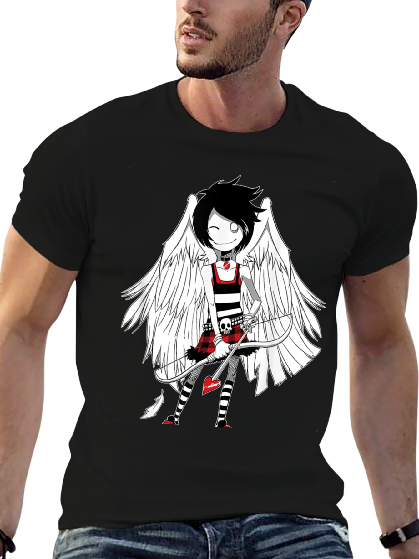 Emo Cupid T-Shirt - Unique Graphic Tee