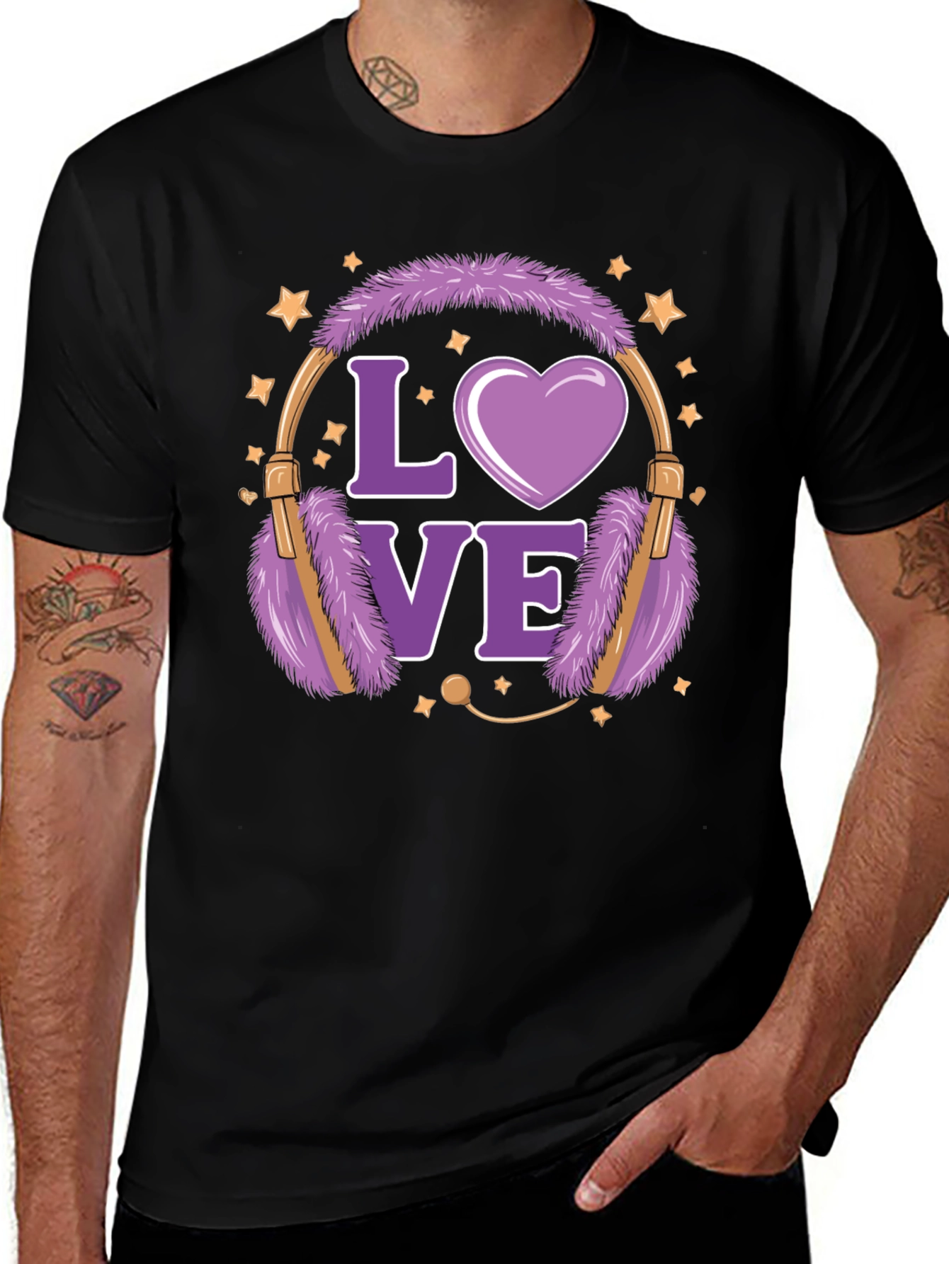 Love Headphones Graphic T-Shirt - Stylish Casual Wear