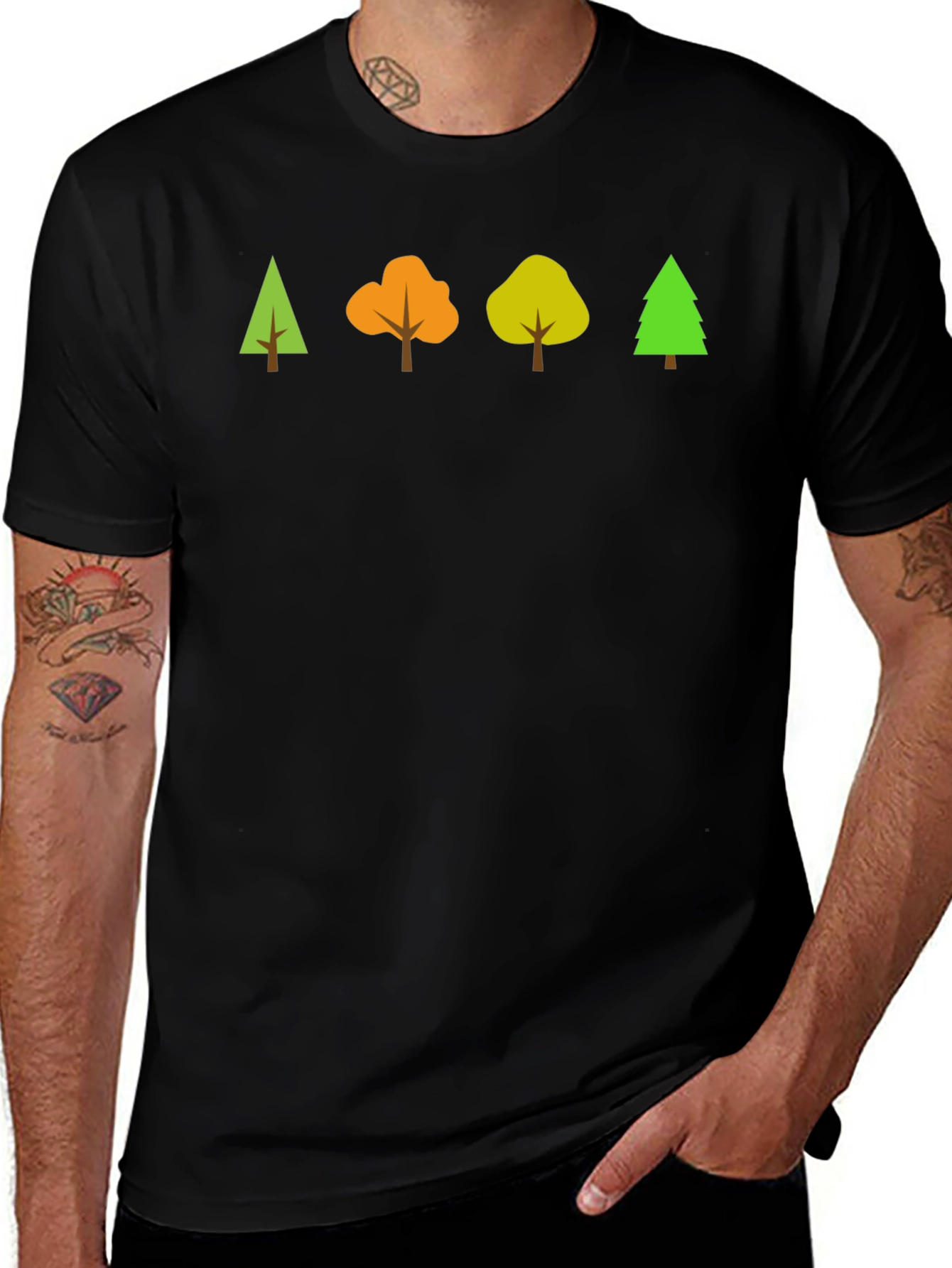 Nature Inspired Graphic Tee - Four Tree Design