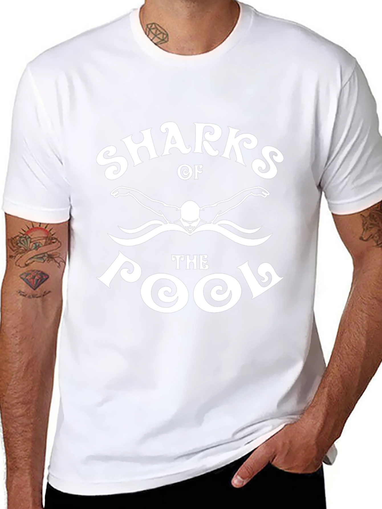 Sharks of the Pool Graphic T-Shirt Black