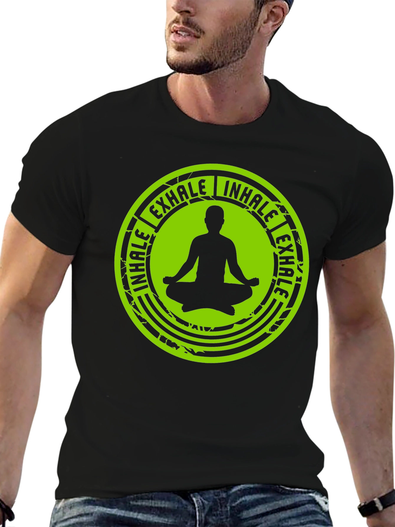 Yoga Meditation Inhale Exhale Black T-Shirt