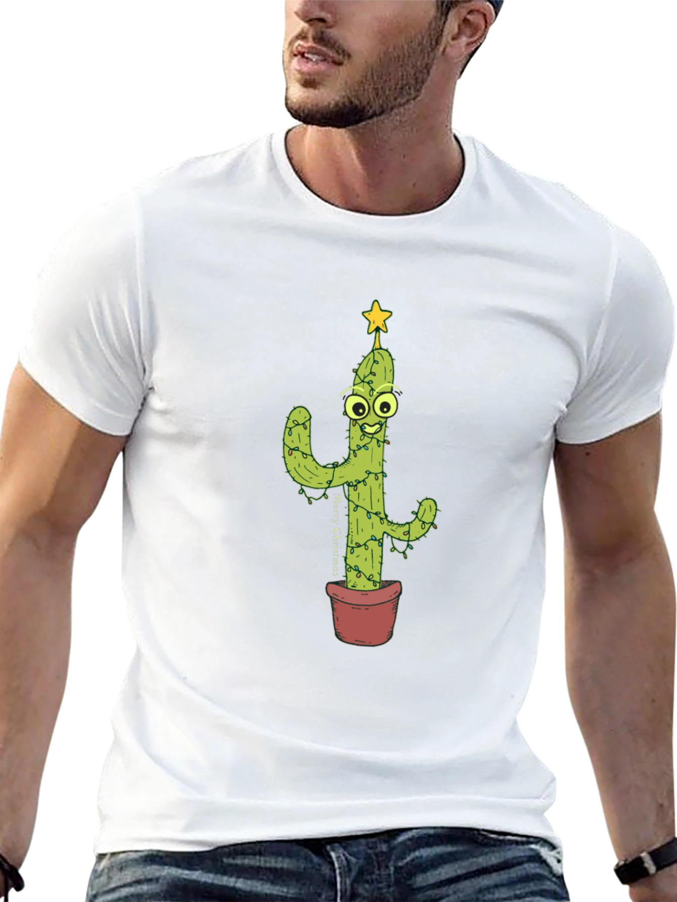 Festive Cactus Christmas Tee
