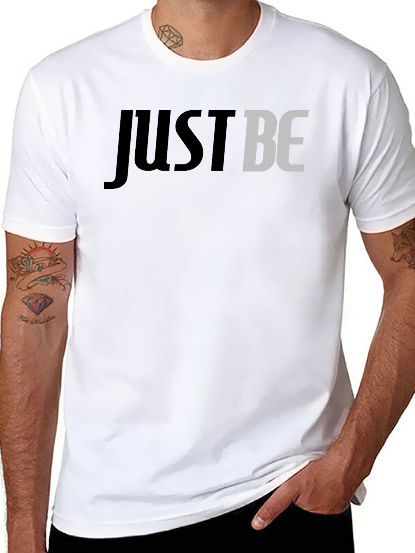 Just Be Graphic Tee - Stylish Mens Black T-Shirt