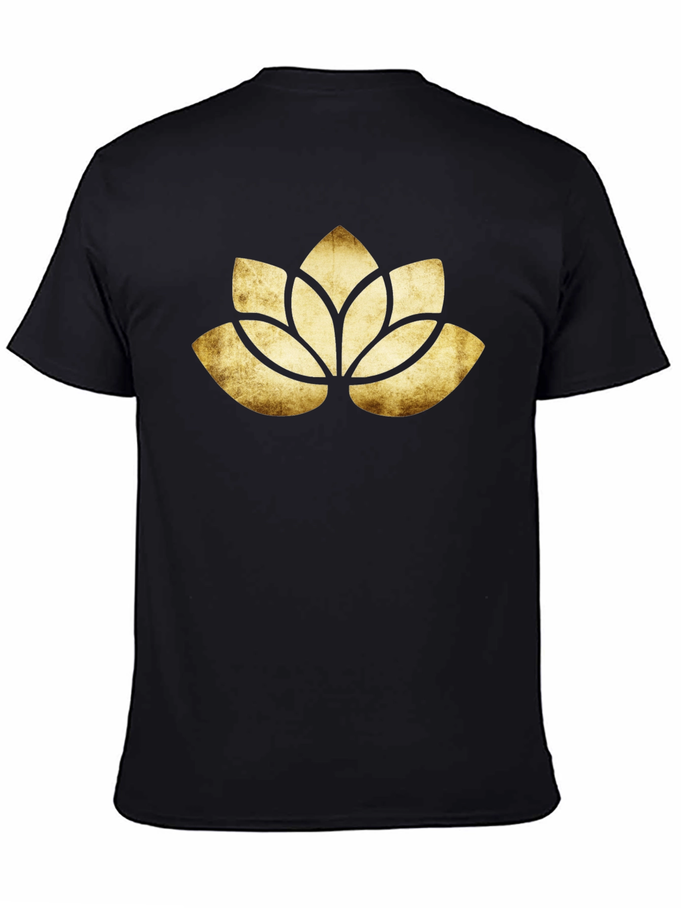 Lotus Flower Graphic Black T-Shirt