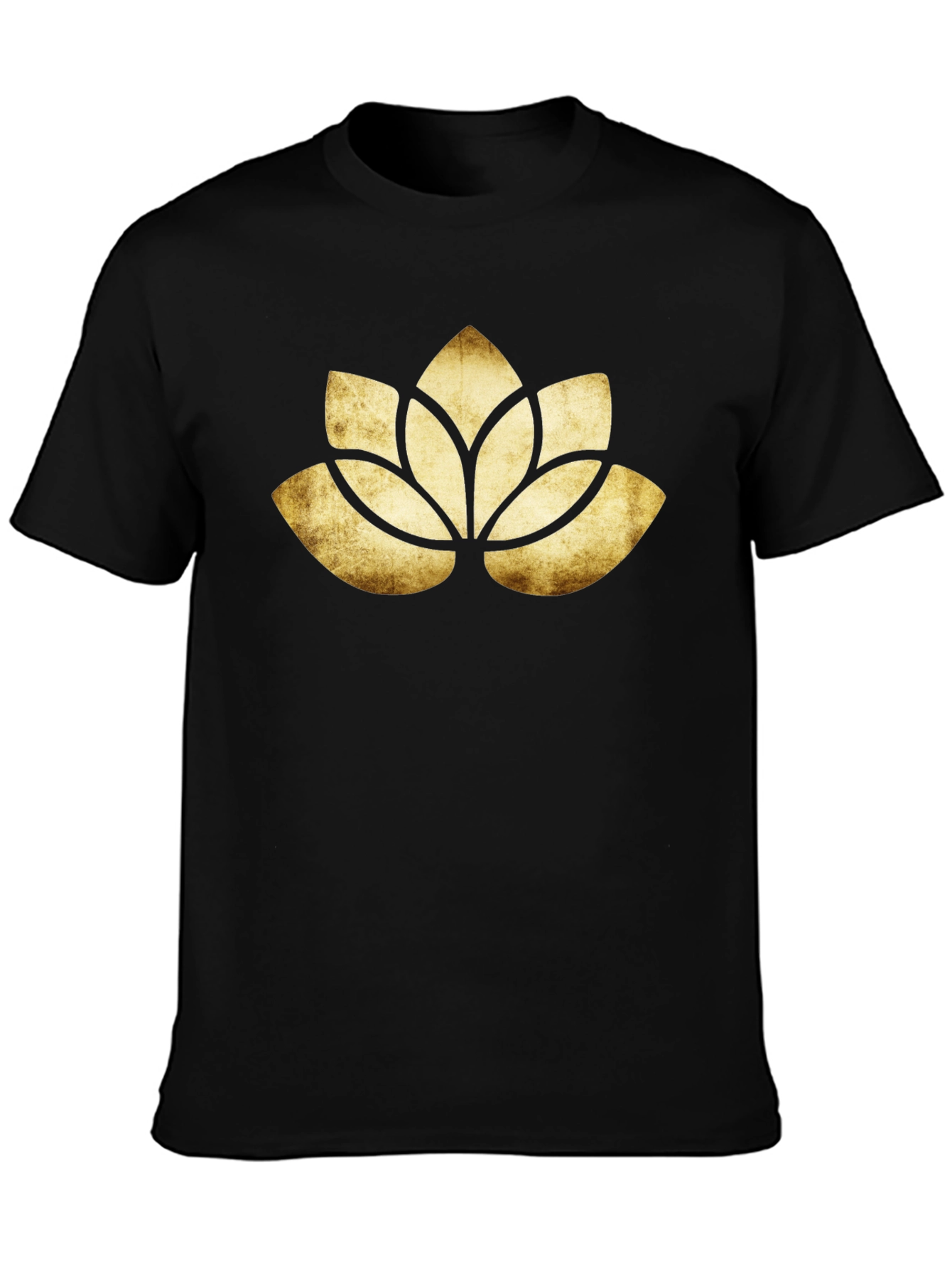 Lotus Flower Graphic Black T-Shirt