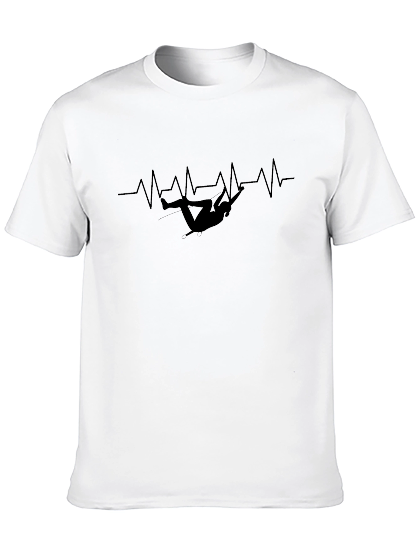 Climbing Heartbeat T-Shirt - Black Graphic Tee