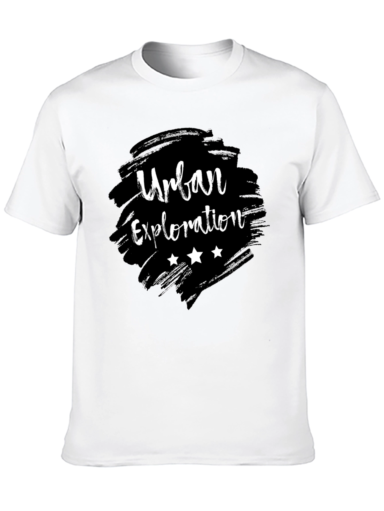 Urban Exploration Graphic Tee - Black Cotton T-Shirt