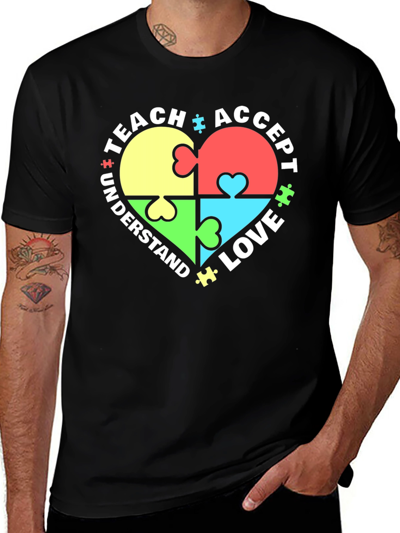 Autism Awareness Heart Puzzle T-Shirt