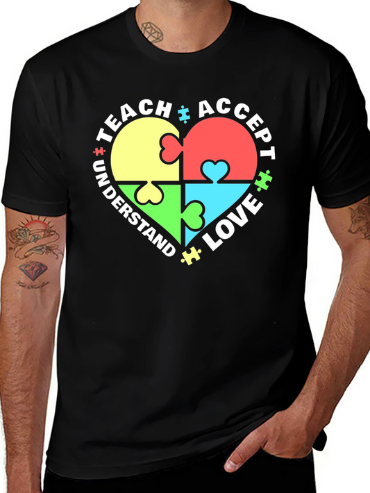 Autism Awareness Heart Puzzle T-Shirt