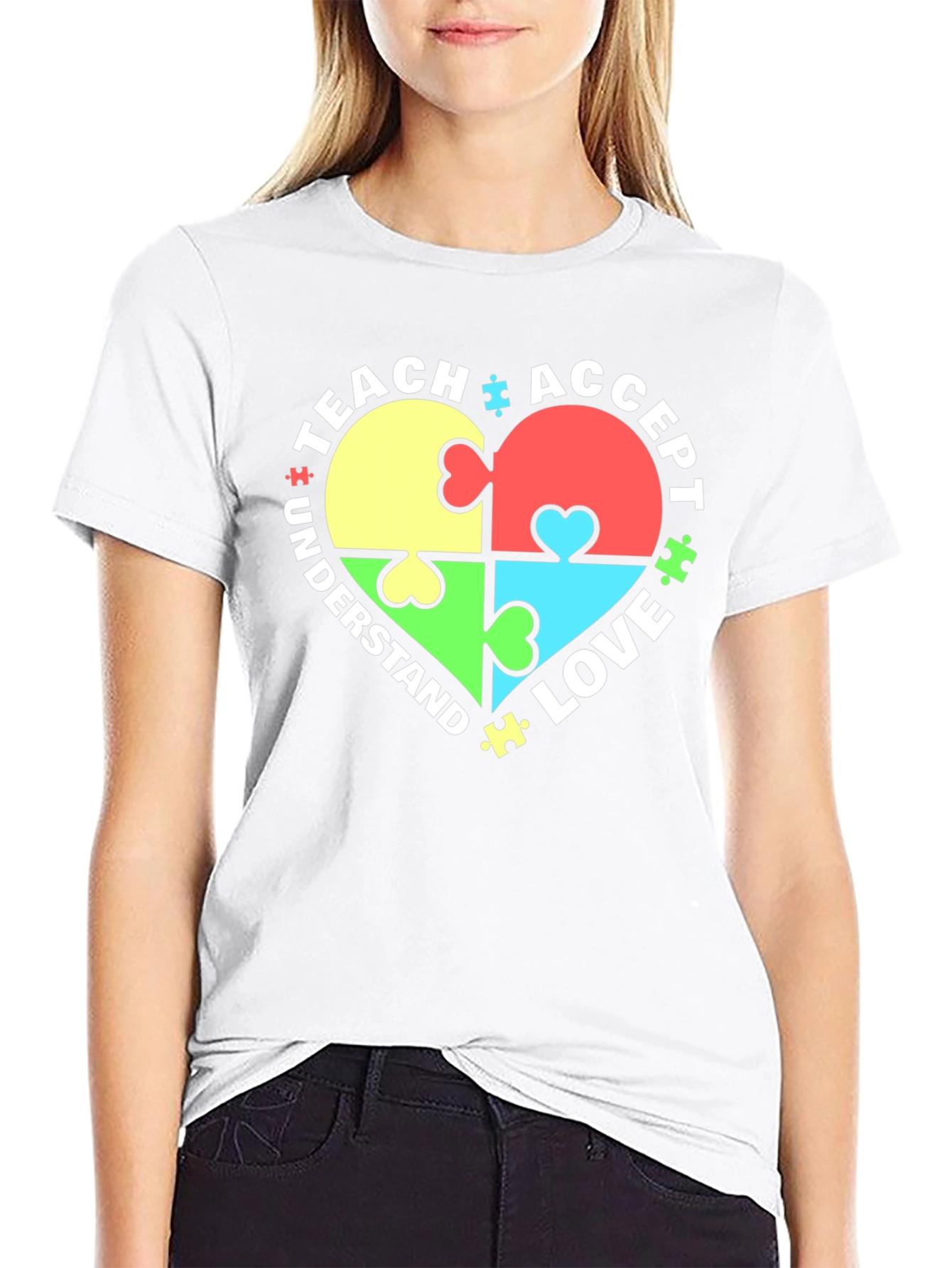 Autism Awareness Heart Puzzle T-Shirt