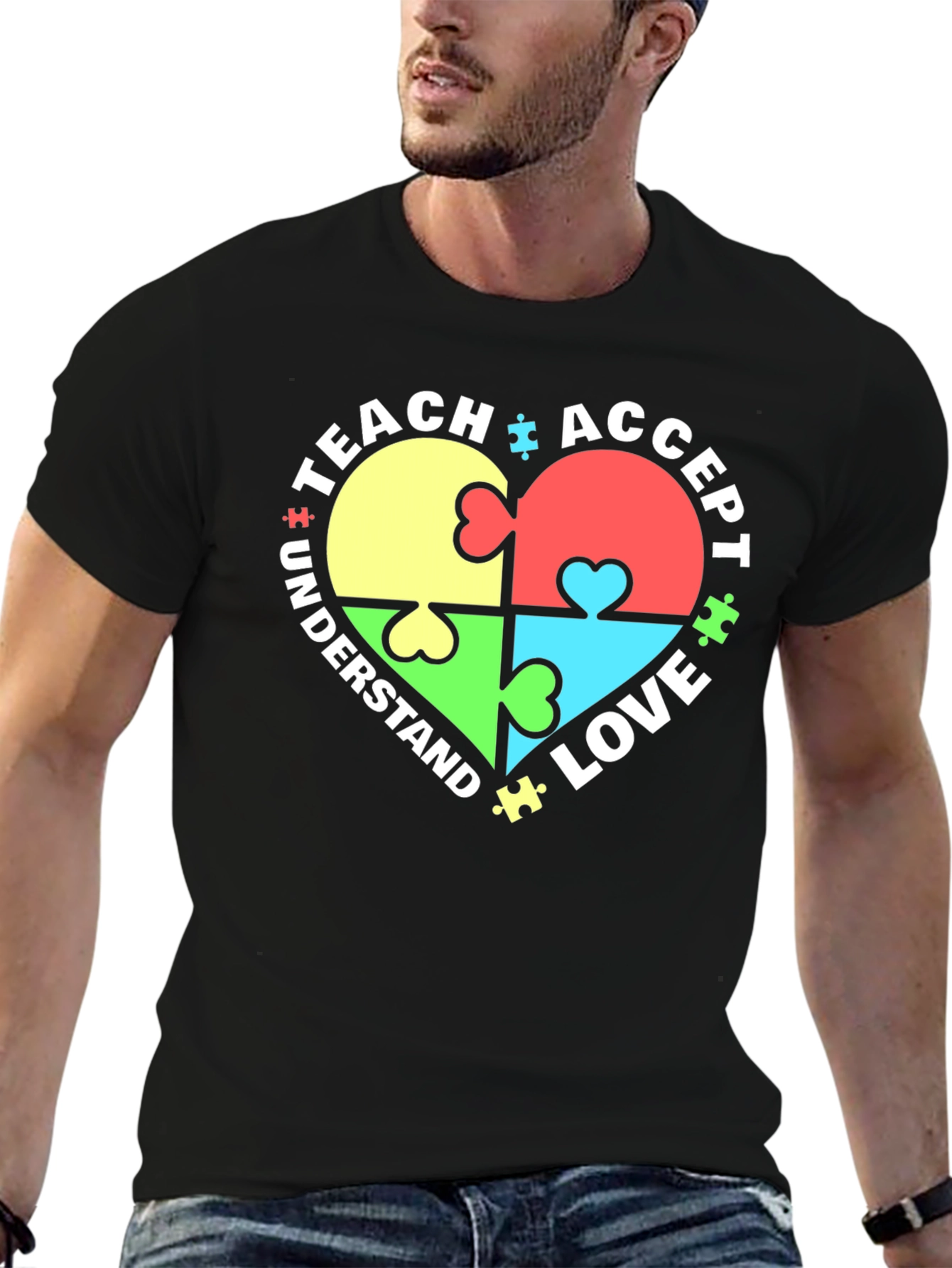 Autism Awareness Heart Puzzle T-Shirt