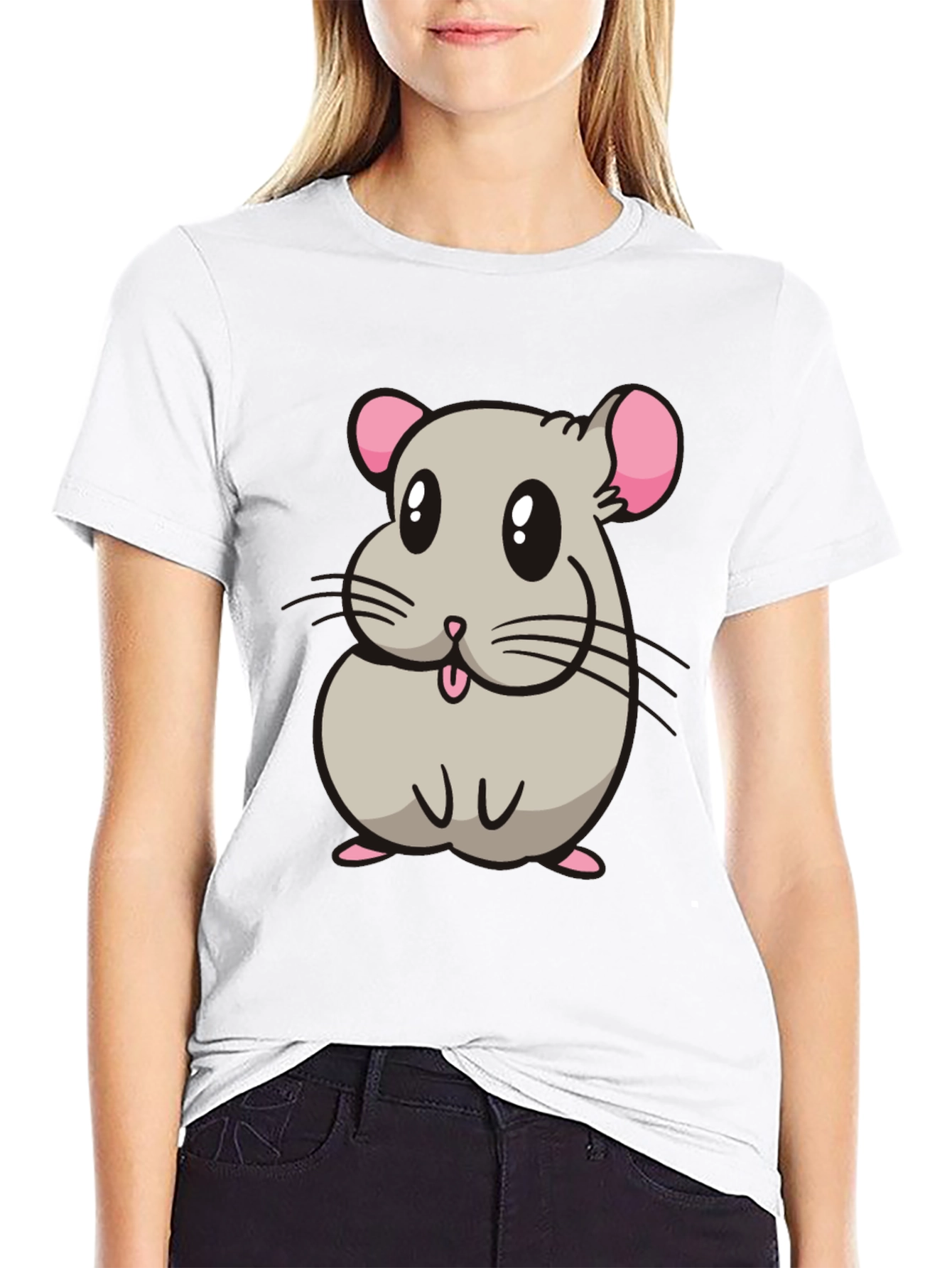 Cute Hamster Cartoon Graphic T-Shirt