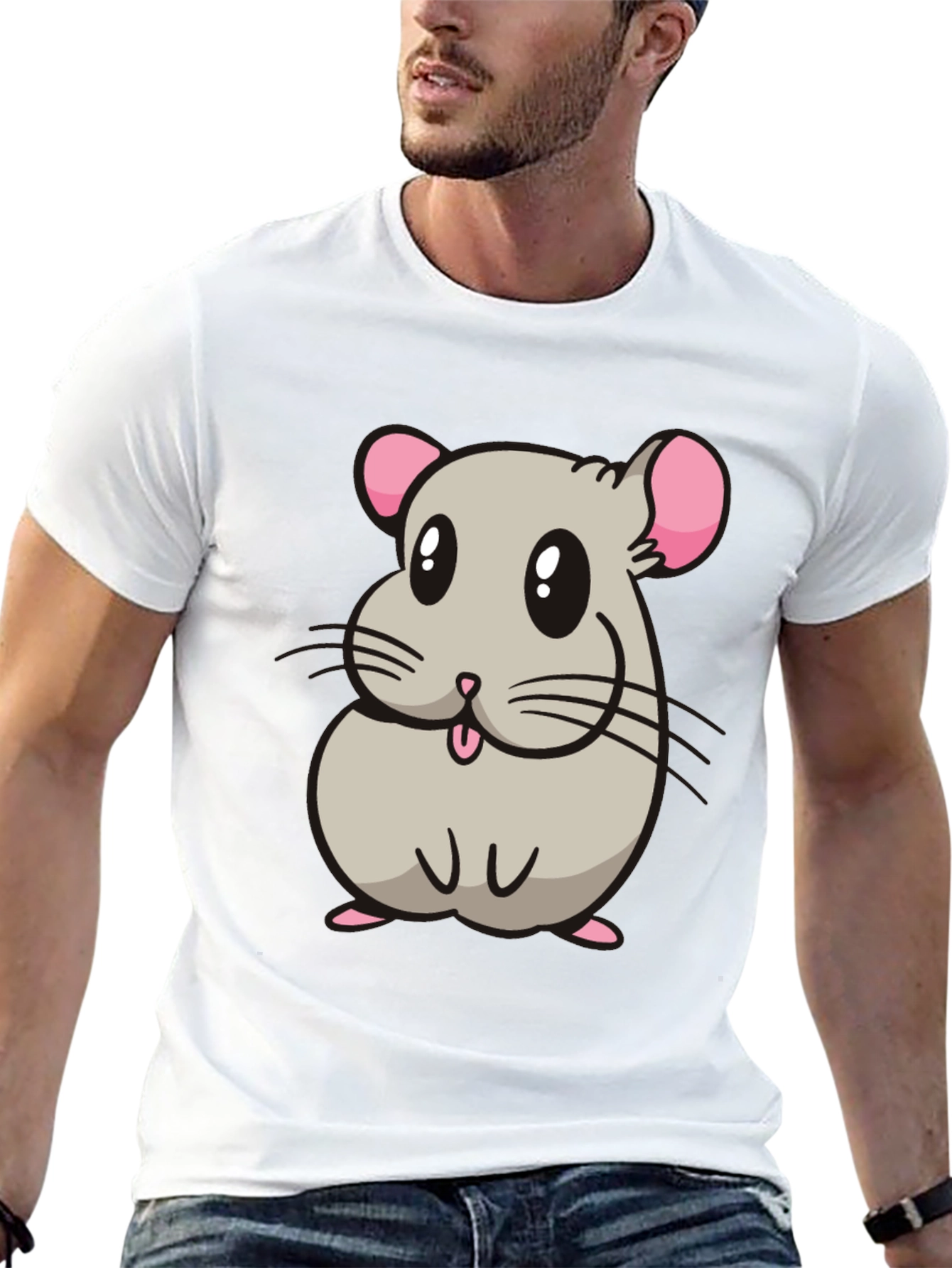 Cute Hamster Cartoon Graphic T-Shirt