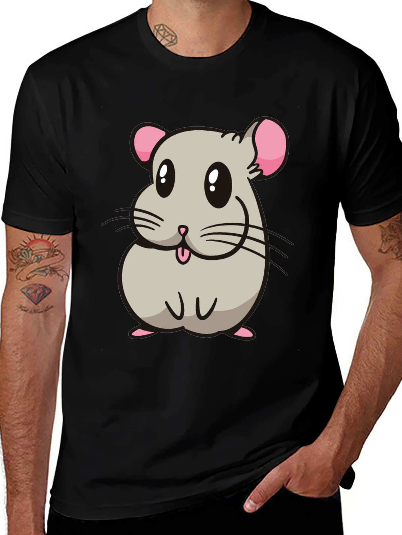 Cute Hamster Cartoon Graphic T-Shirt