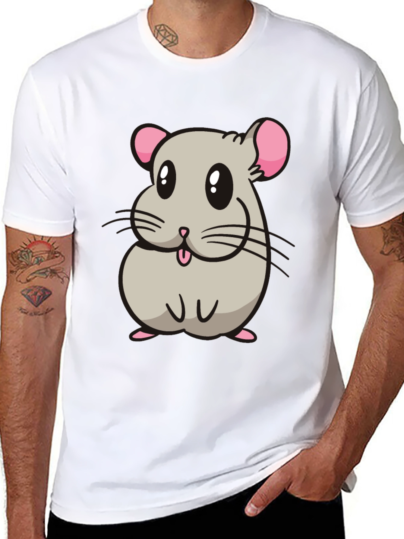 Cute Hamster Cartoon Graphic T-Shirt