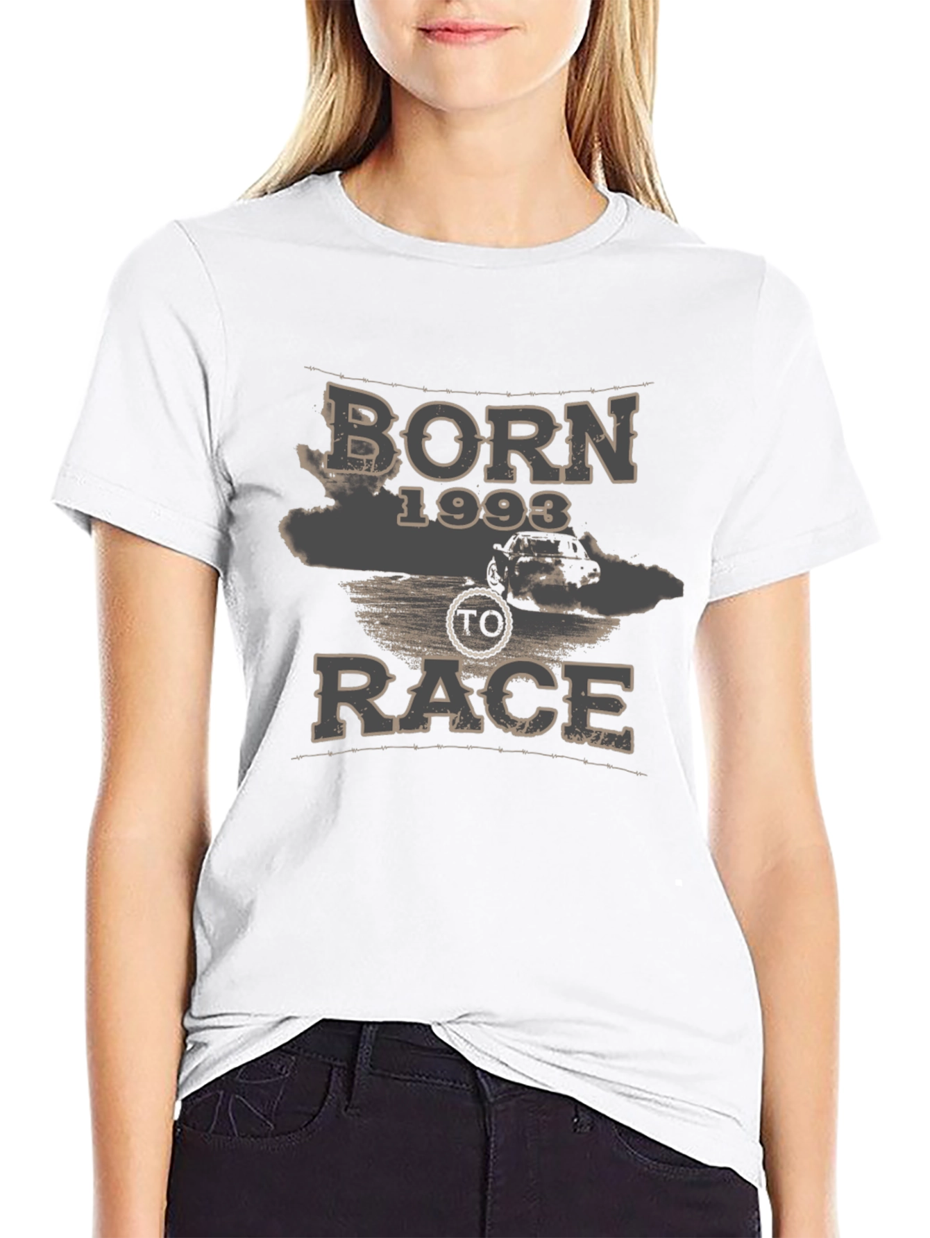 Born 1993 To Race Black Graphic Tee