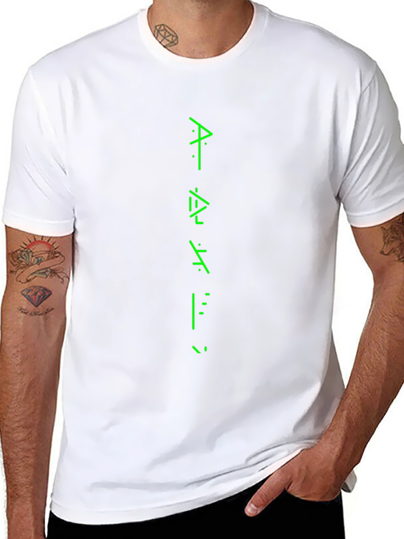 Mystery Script Black Graphic Tee for Men