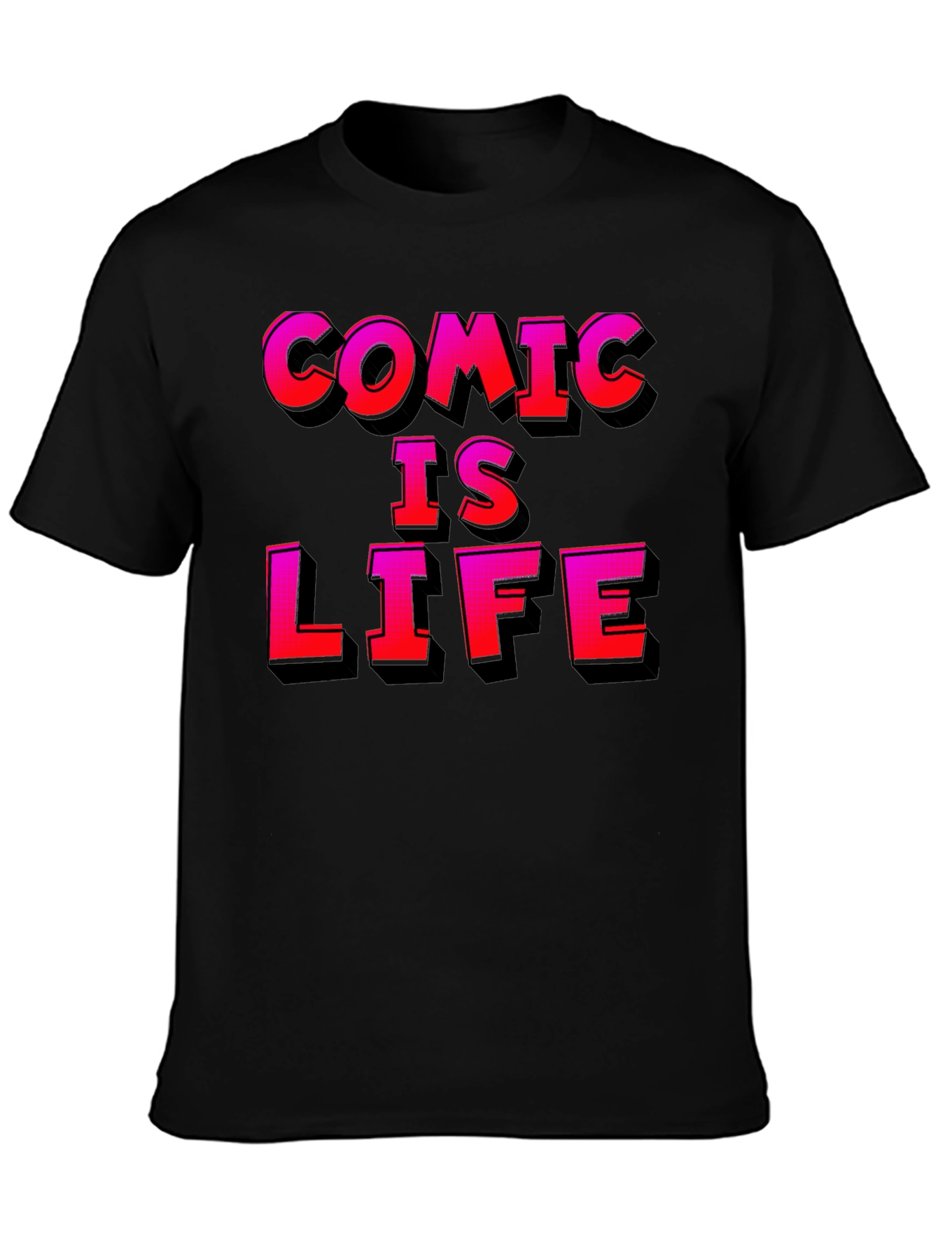 Comic Is Life Graphic T-Shirt - Black Cotton Tee