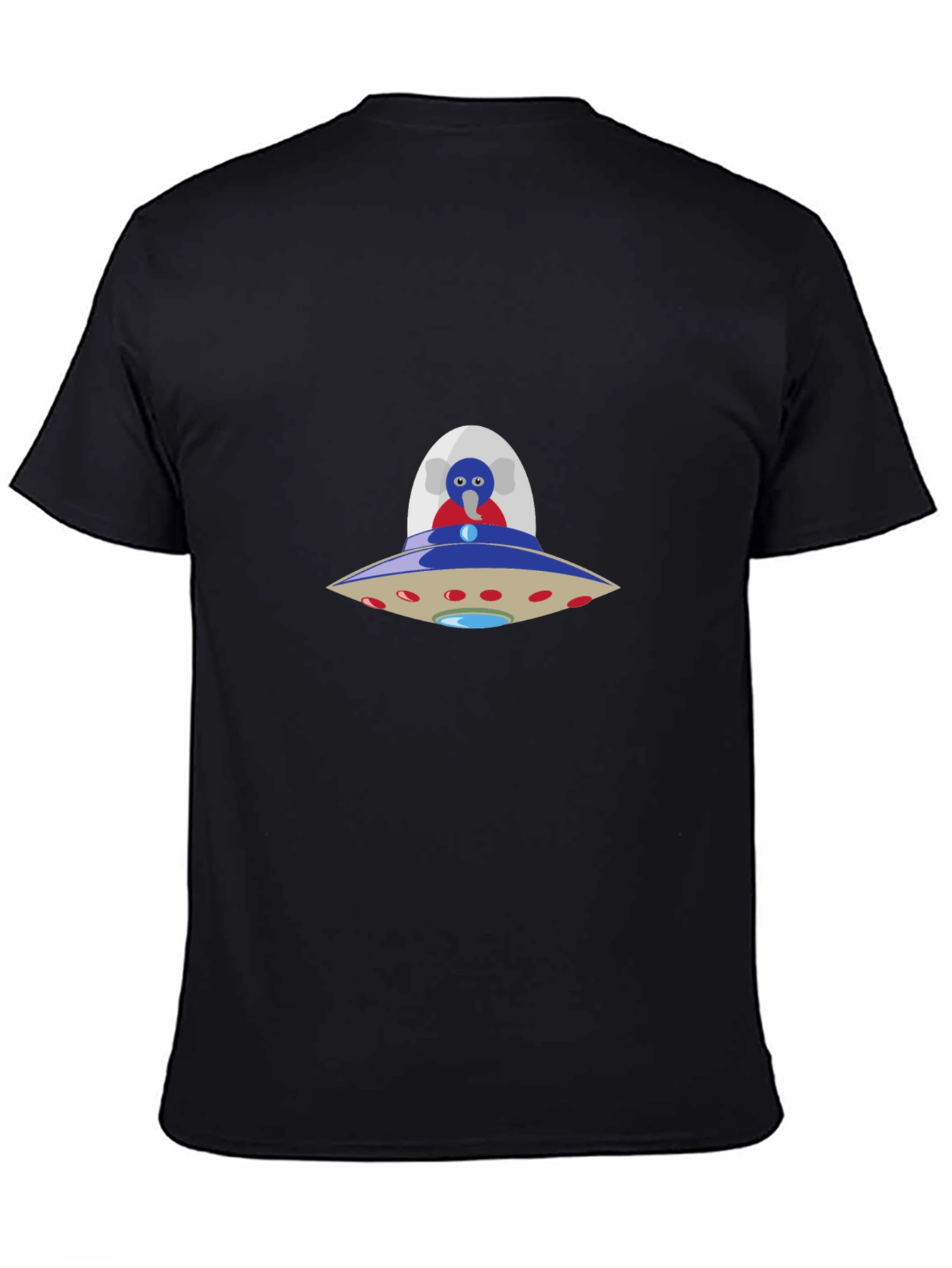 UFO Alien T-Shirt - Black Crew Neck