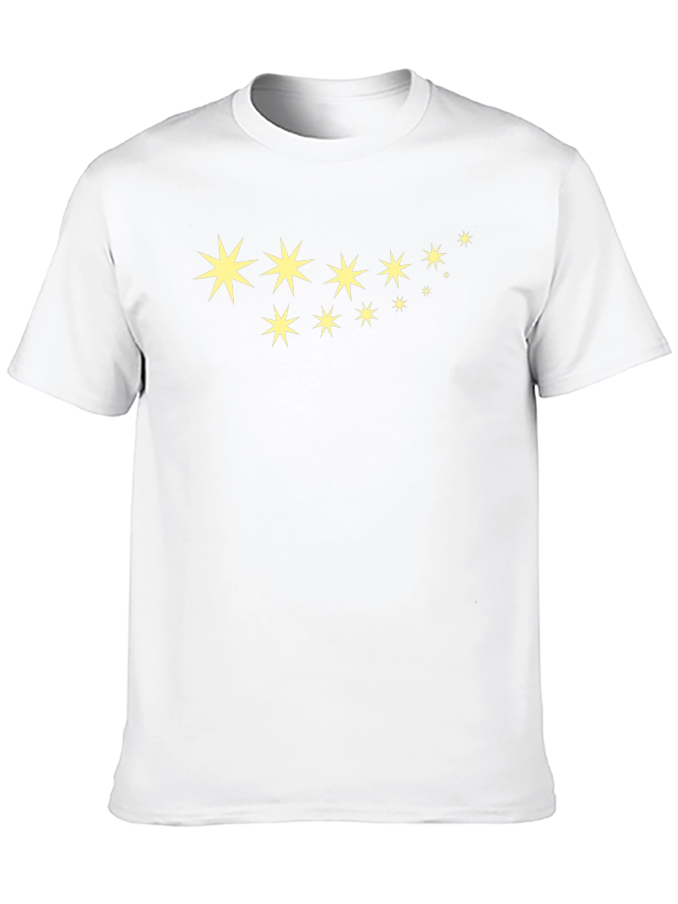 Star Pattern Black Cotton T-Shirt