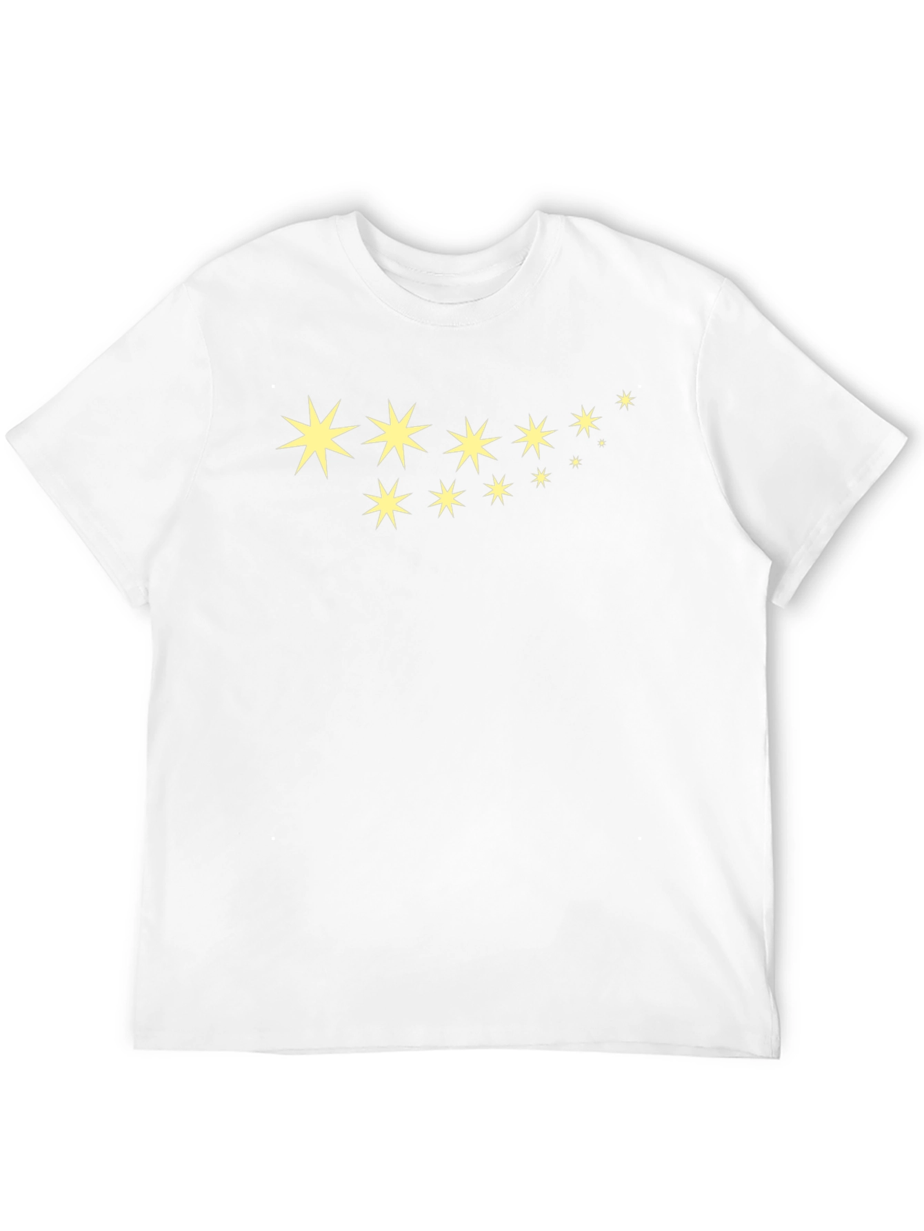 Star Pattern Black Cotton T-Shirt