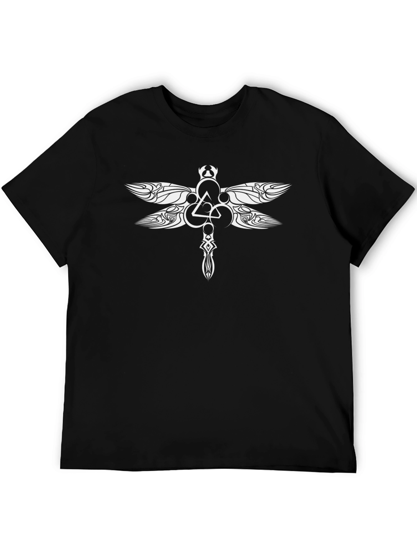 Dragonfly Graphic Tee - Stylish Black Cotton Blend