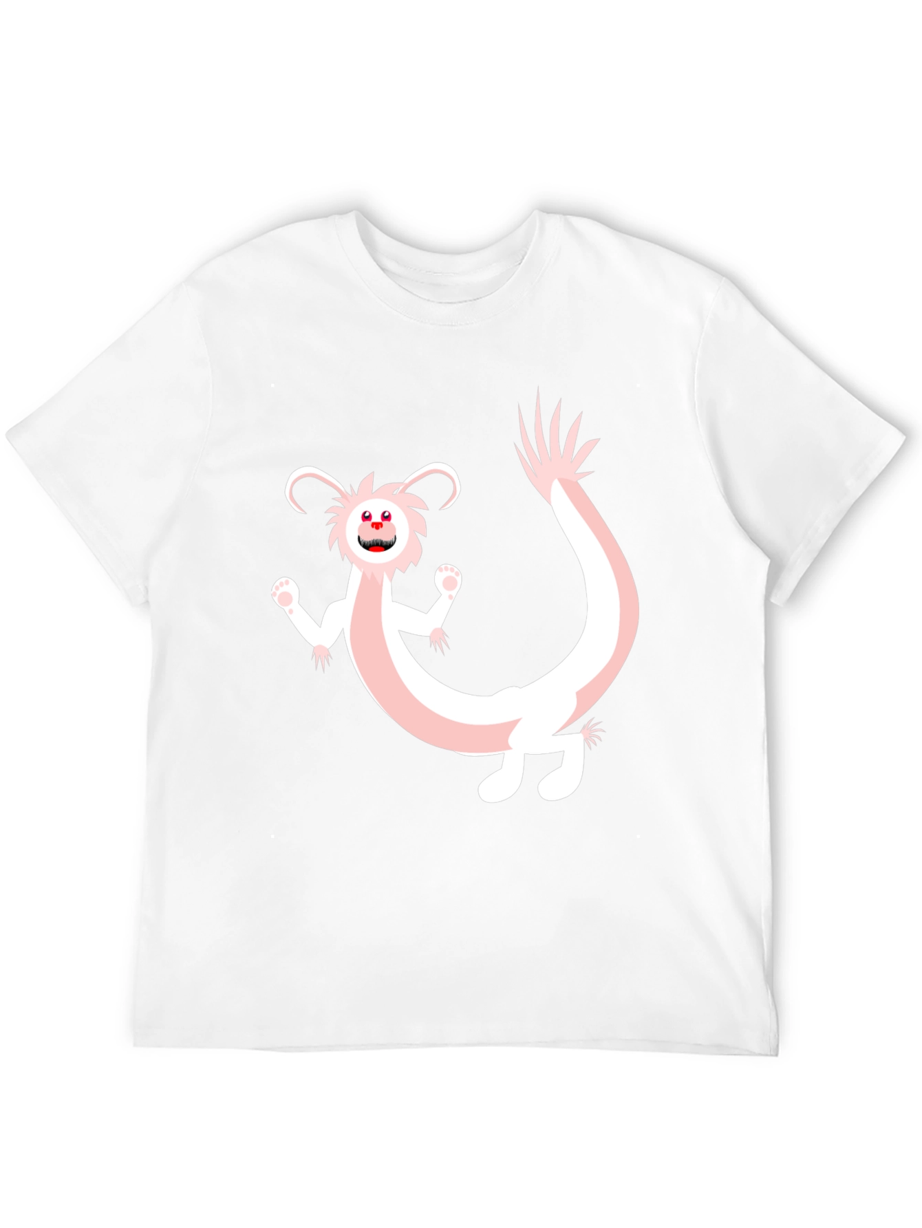 Fun Cartoon Dragon Graphic Tee - Black Cotton Blend