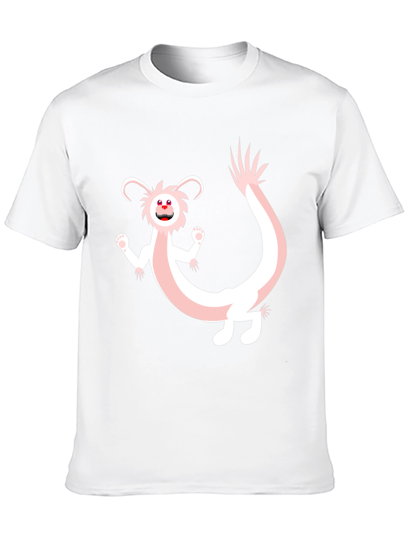 Fun Cartoon Dragon Graphic Tee - Black Cotton Blend